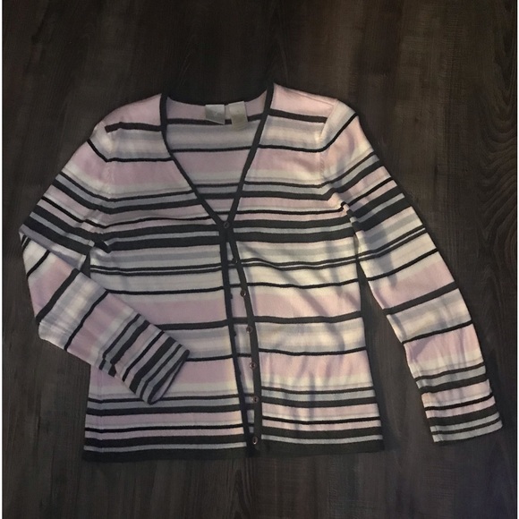 Emma James Striped Cardigan/Sweater - Size Small - Picture 2 of 3